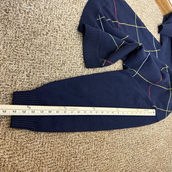 Jos. A. Bank Lambs Wool Blend Pullover Sweater Patterned Navy Men’s Size XL - Picture 8 of 9